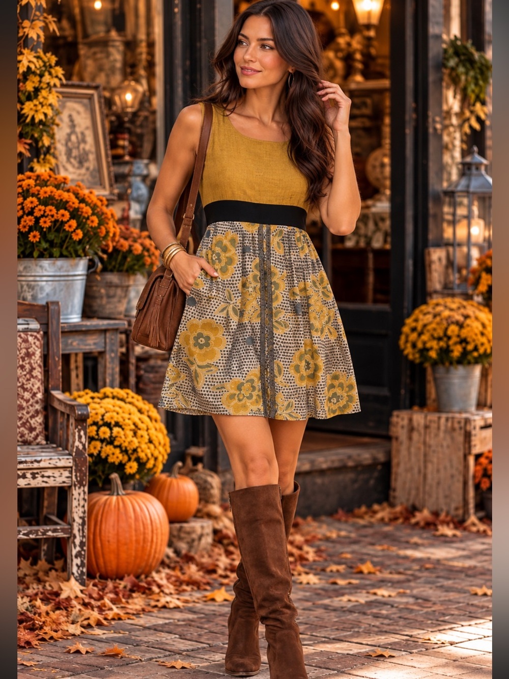 Anthropologie Edme & Esyllte Yellow Bloom Dress